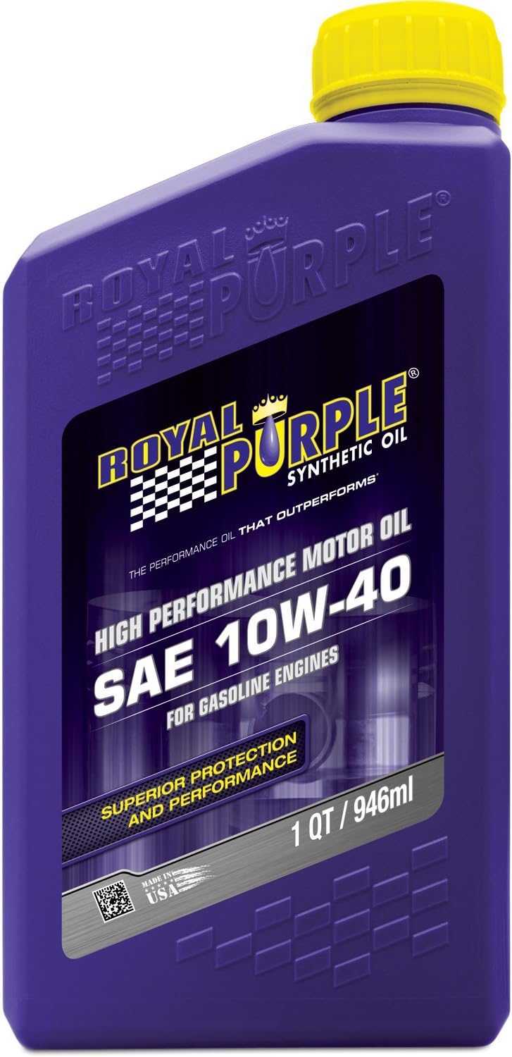 Royal Purple 01140 API-Licensed SAE 10W-40 High Performance Synthetic Motor Oil - 1 Quart Bottle