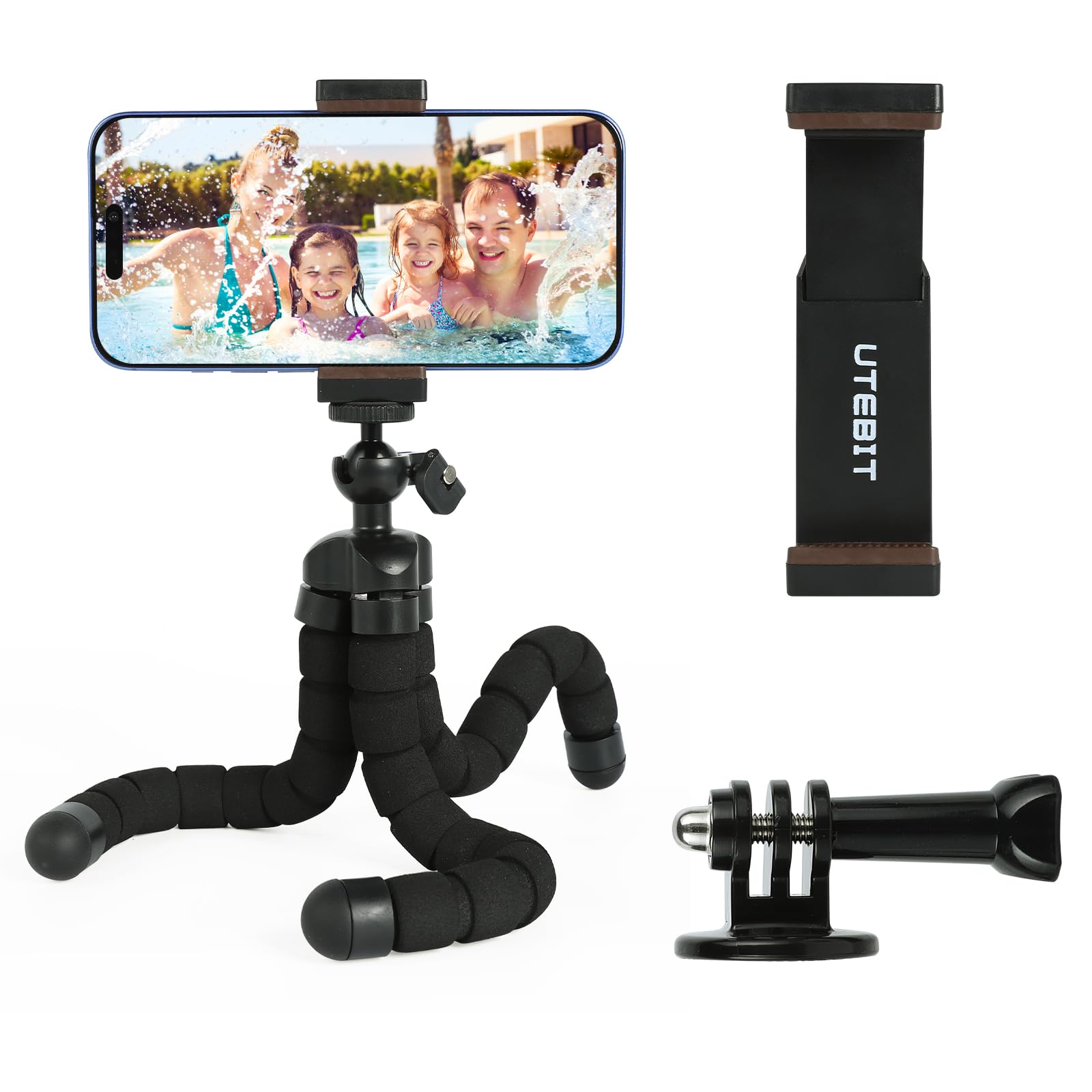 Amazon.co.jp: UTEBIT スマホ 三脚 360度回転可能 カメラ スマホ 三脚 