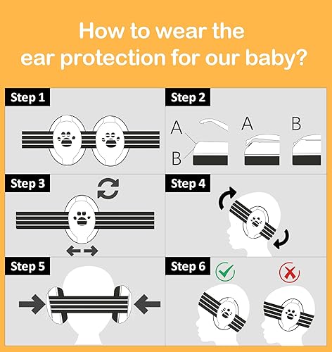 Miniatura 8 de HZ001 - Protección auditiva para bebés, certificado CE y CPC para bebés de hasta 36 meses, con diadema de repuesto, orejeras para bebés, protección