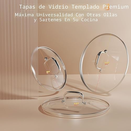 Miniatura 9 de Deluxe DUXANO - 14 ollas y sartenes saludables con revestimiento antiarañazos 9H, cerámica antiadherente de 2 capas y sin PFAS (cobre)