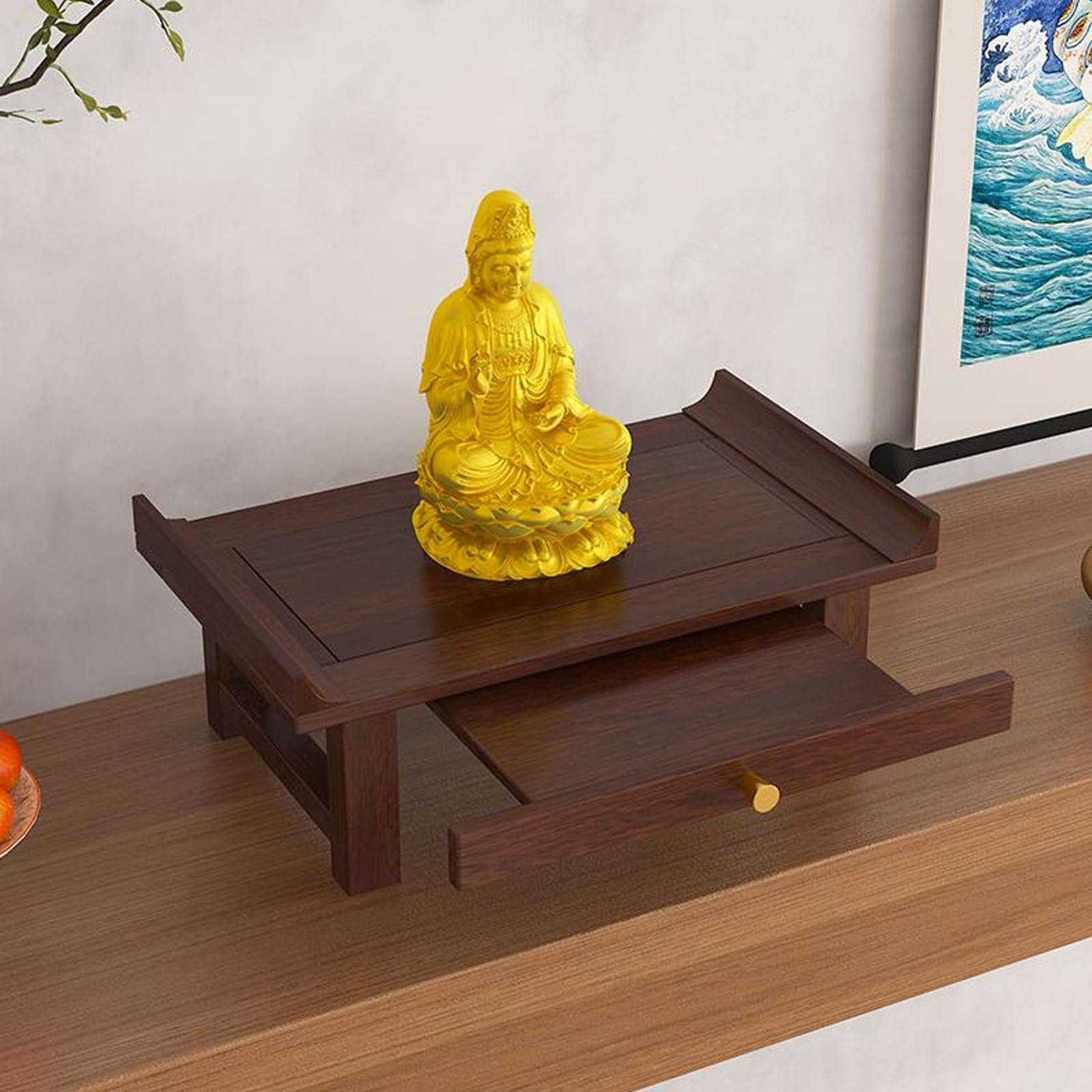 NHPJFDC Altar Table for Meditation and Prayer,Home Furnishing Meditation Altar Table,Personal Meditation Shrine,Buddhist Niches for Household Use,Offering Platform(50x25x16cm/19.7x9.8x6.3in)