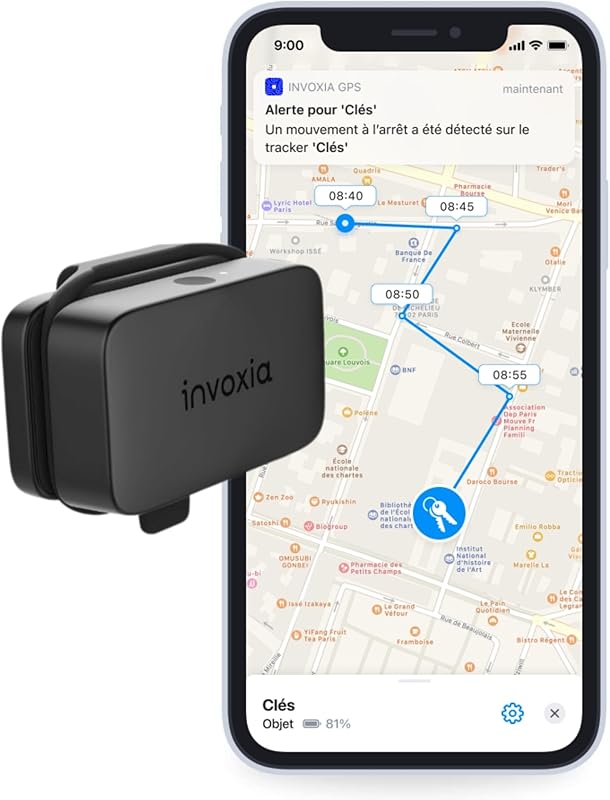 Invoxia Mini Tracker GPS - Traceur GPS étanche avec Alertes Antivol en Temps Réel- Jusqu’à 3 Mois d’