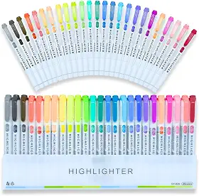 Conjunto de 25 Marcadores de Texto Fluorescente Cores Neon Marcadores para Bíblias Marca texto Para Livros Canetinhas de Ponta Dupla Ponta Chanfrada Não Mancham Ideal para Estudantes