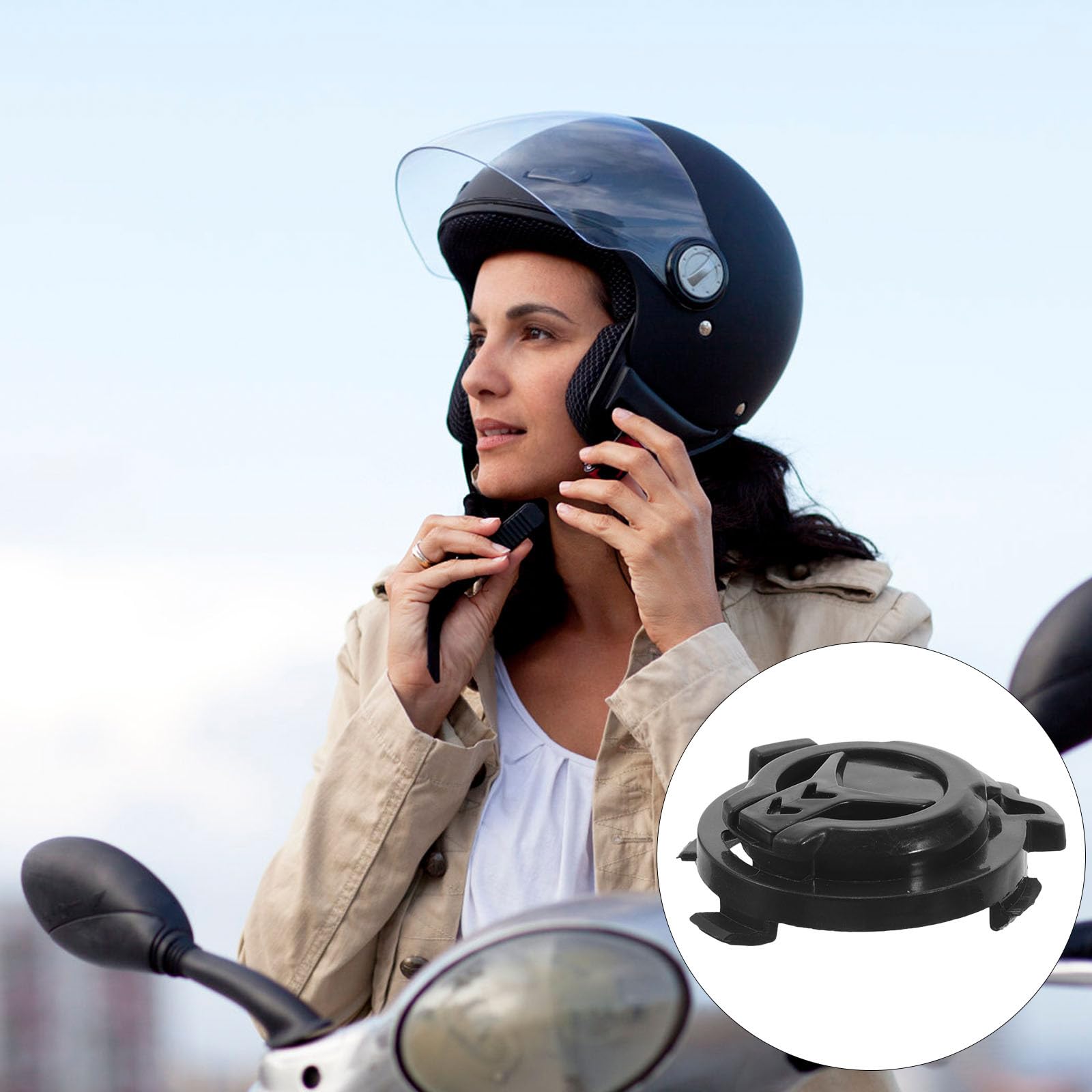 Blocco Visiera Casco Moto Nero 4 Pezzi Meccanismo di Fissaggio Rapido e 5 Posizioni per Caschi da Motociclista