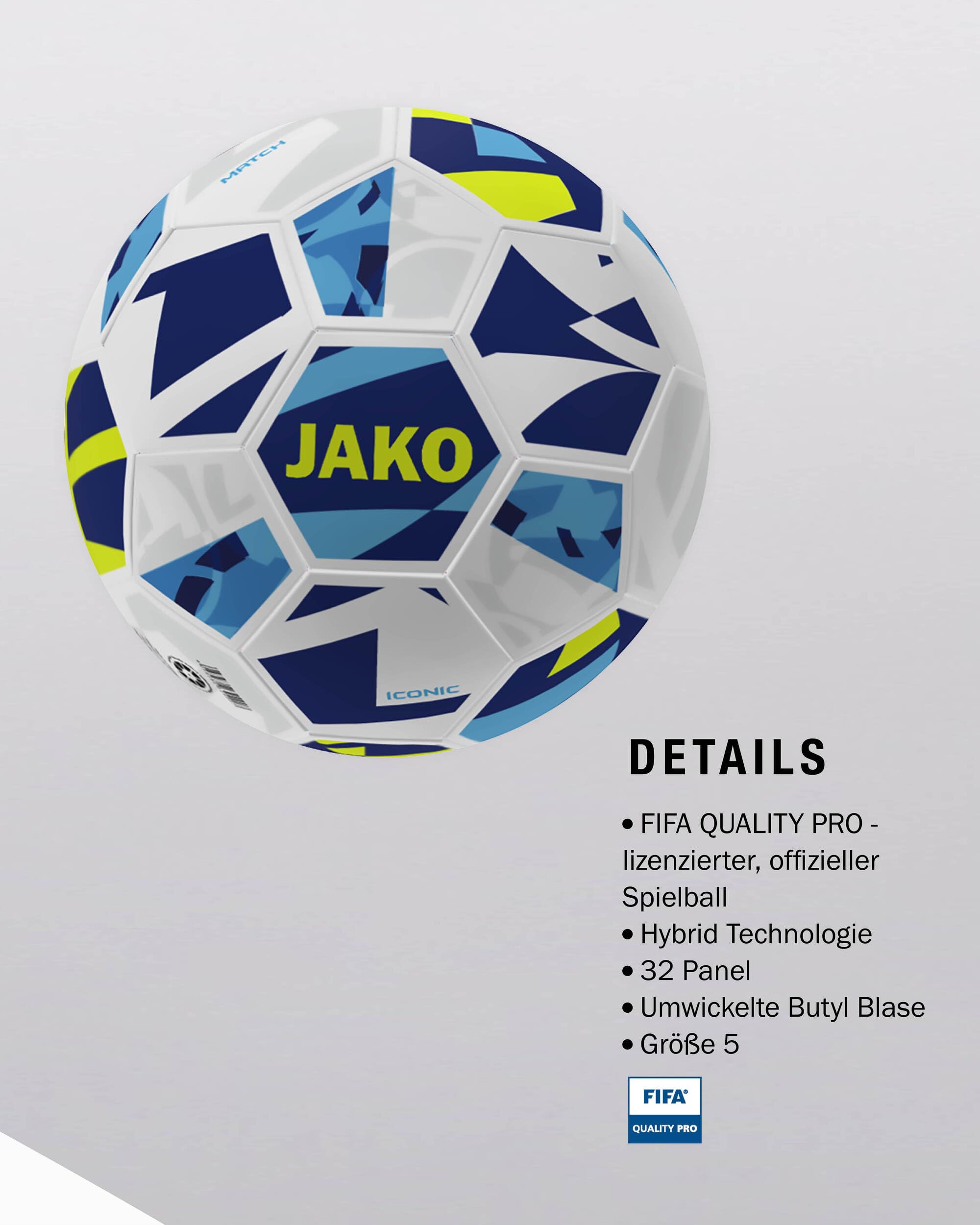 JAKO Spielball Iconic farbig neutral