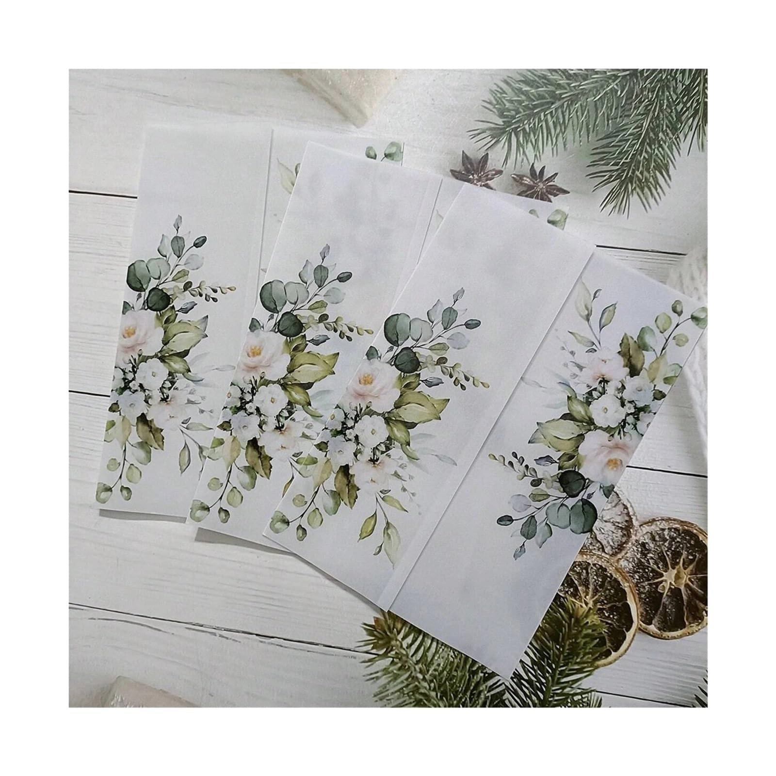 Wedding Invitation Sleeves 10X Green Semi-Transparent Vellum Jackets for Wedding Invitation with Ribbon and Envelopes