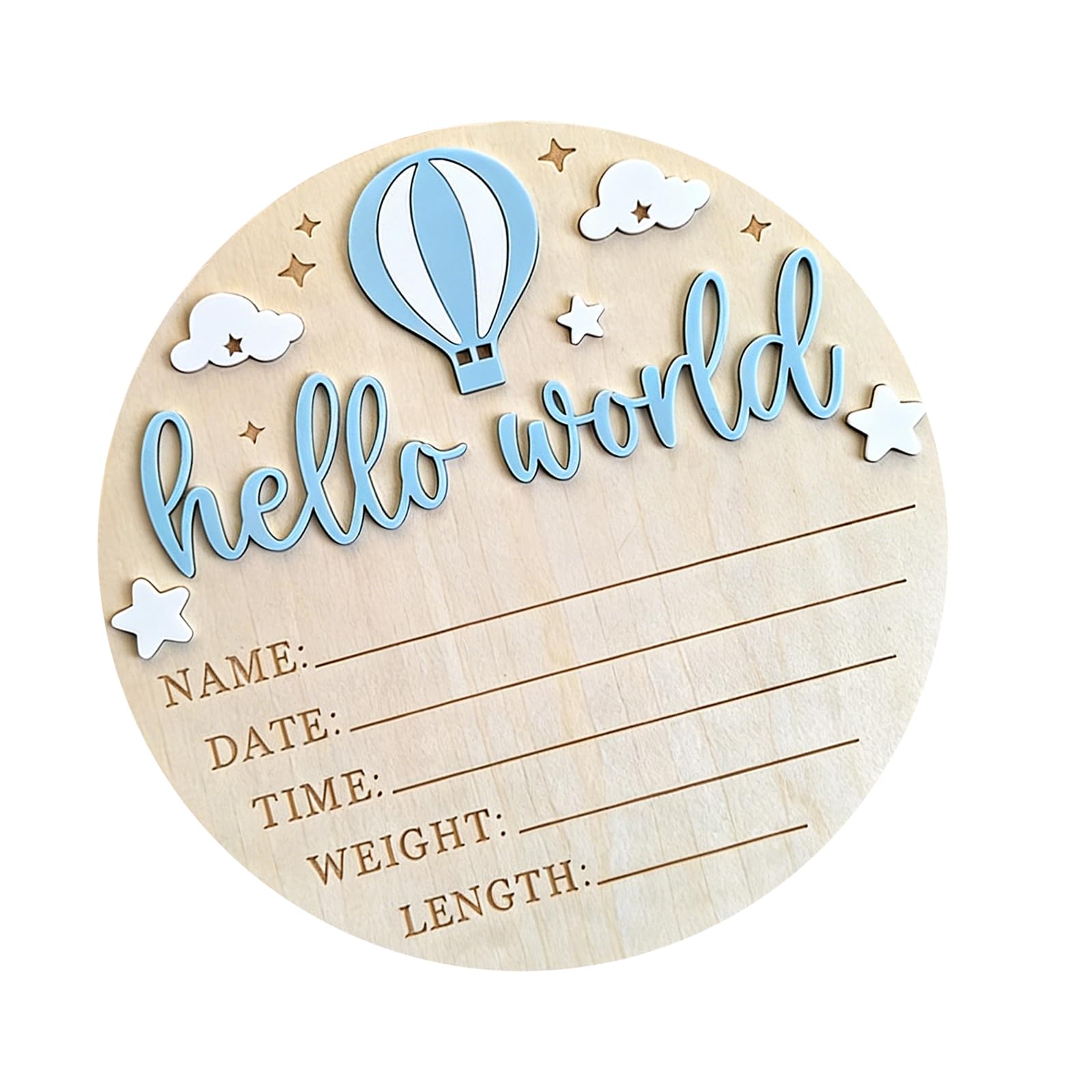 Obotsnoi Wooden Baby Birth Announcement Plaques with Customizable Name and Date for Nursery Decoration Gender Announcement Party Decoration