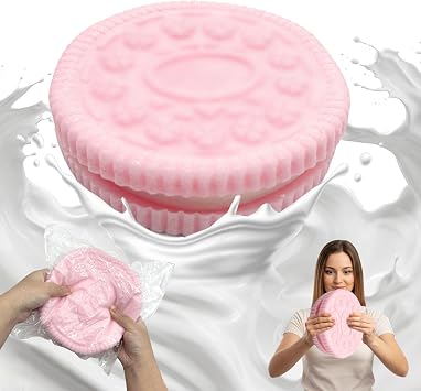 Squishies Fidget, 1 Pcs Squishy Toy Pink Chocolate Cookies, Kawaii Squeezy Fidget Toys, Squeezy for Adults Birthday Gifts-XXL