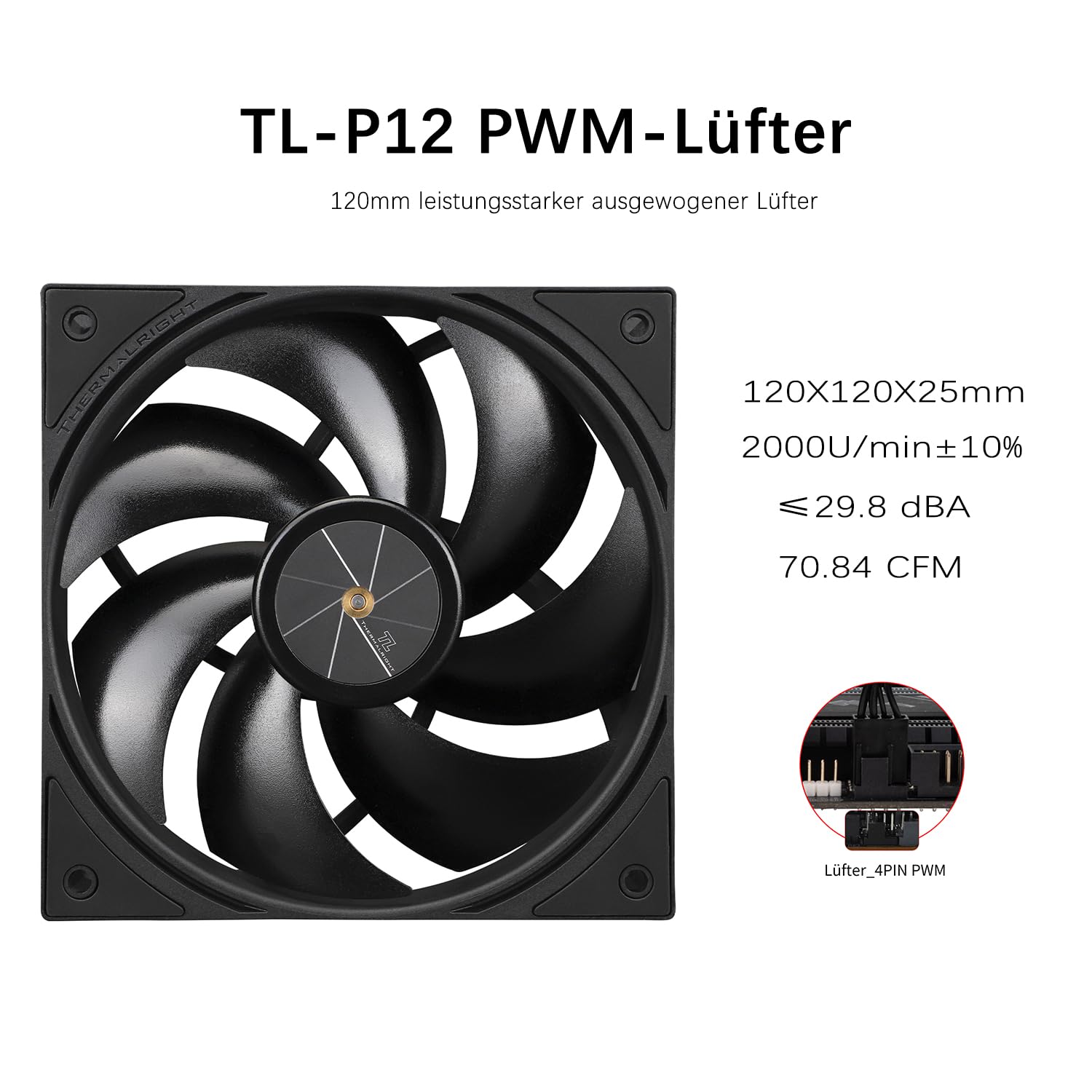 TR-Thermalright Assassin X 120 - Radiatore digitale per CPU nero, 4 x 6 mm, ventola PWM da 120 mm, 2000 RPM, per AM5/AM4, Intel lga1851/1700, colore: Nero