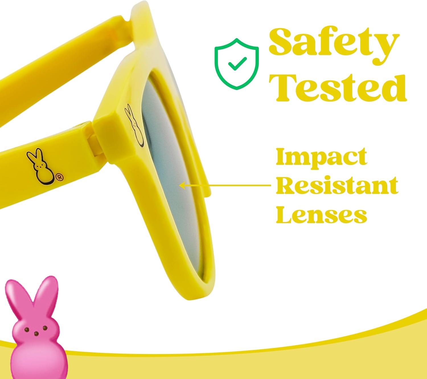 Peeps Sunglasses for Kids | UV 400 | Yellow, Blue, Pink, Purple | One Size Fits Most Kid