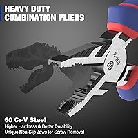 Vista 2 de WORKPRO 8" Linesman PRO Screw Extractor Pliers(Combination Pliers) with Unique Non-slip Jaws, Stripped Screw Remover Tool, Lineman Plier for Quickly