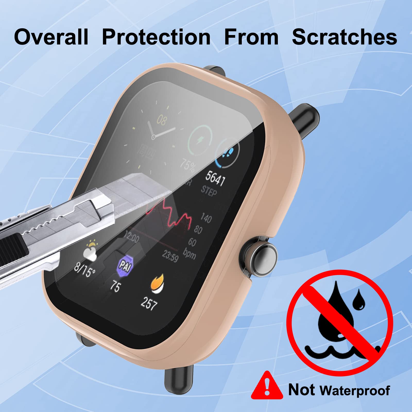 Compatible with AMAZFIT Bip U Pro, TUDIA Protective Case with Screen Protector e