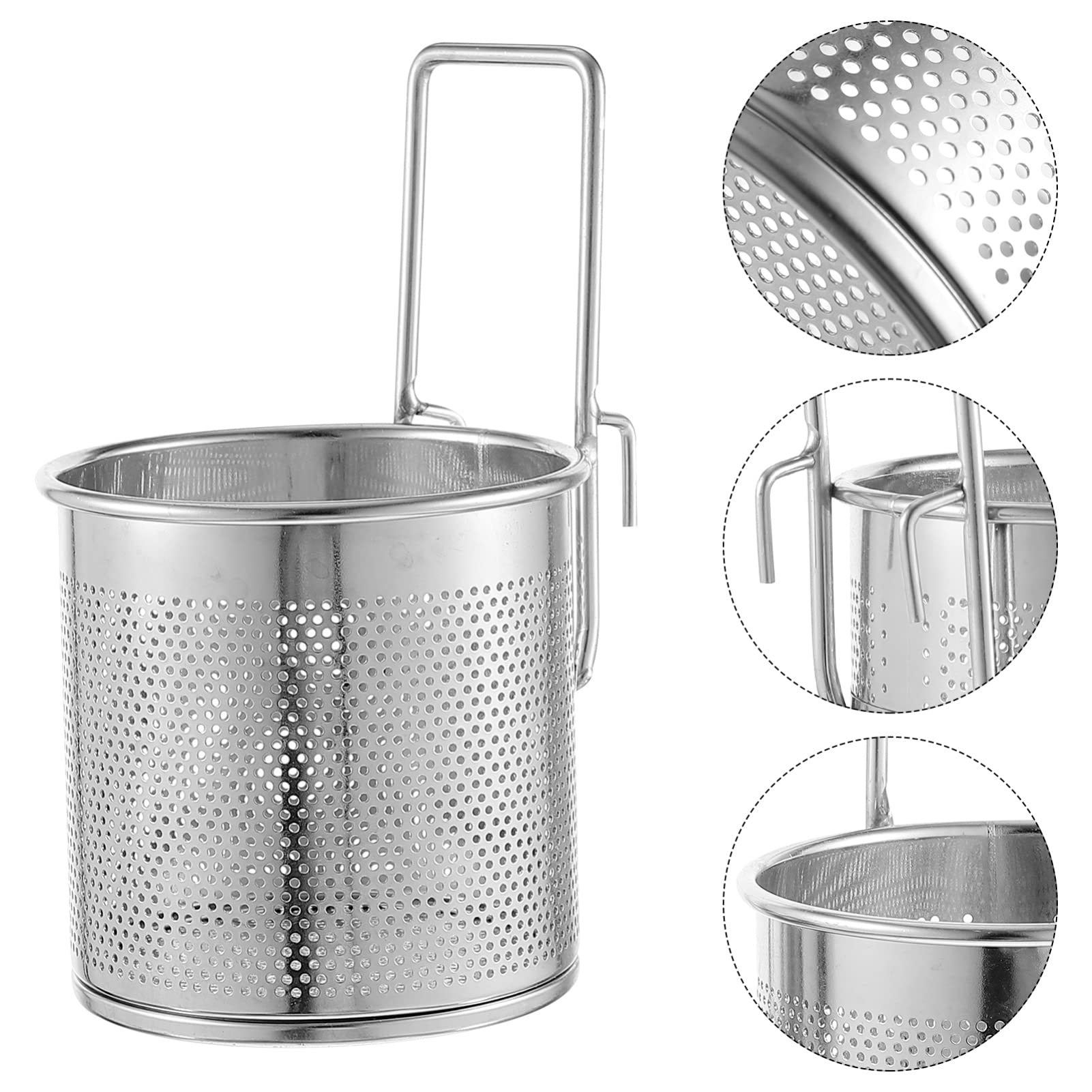 SHERCHPRY per tagliatelle in acciaio inox caldo da appendere in pentola calda, setaccio a rete fine per scolapasta per pasta e noodles gnocchi (17 x 10 cm)
