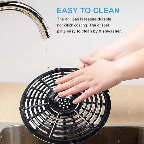 Miniatura 5 de Bandeja de repuesto para freidora de aire, bandeja de repuesto para freidora de aire de 8.7 pulgadas, 5 cuartos de galón, accesorios de repuestos,