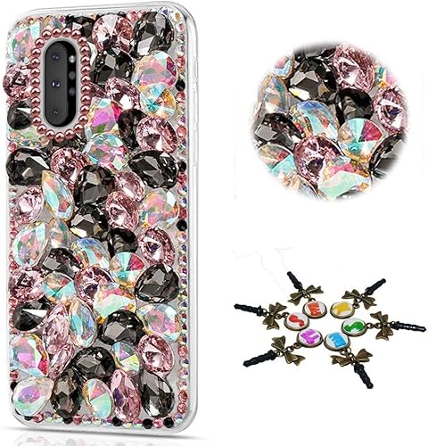 Miniatura 14 de STENES Sparkle - Funda compatible con Samsung Galaxy Note 10, elegante funda 3D hecha a mano con diseño de diamantes de imitación, diseño de Flores