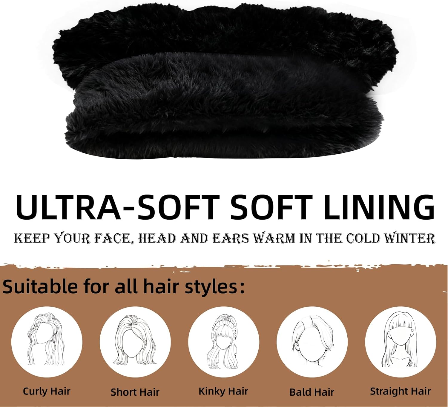 3 in 1 Beanie Hat for Women, Knitted Balaclava Hats with Scarf Attached, Windproof One Size Winter Hats - Image 5