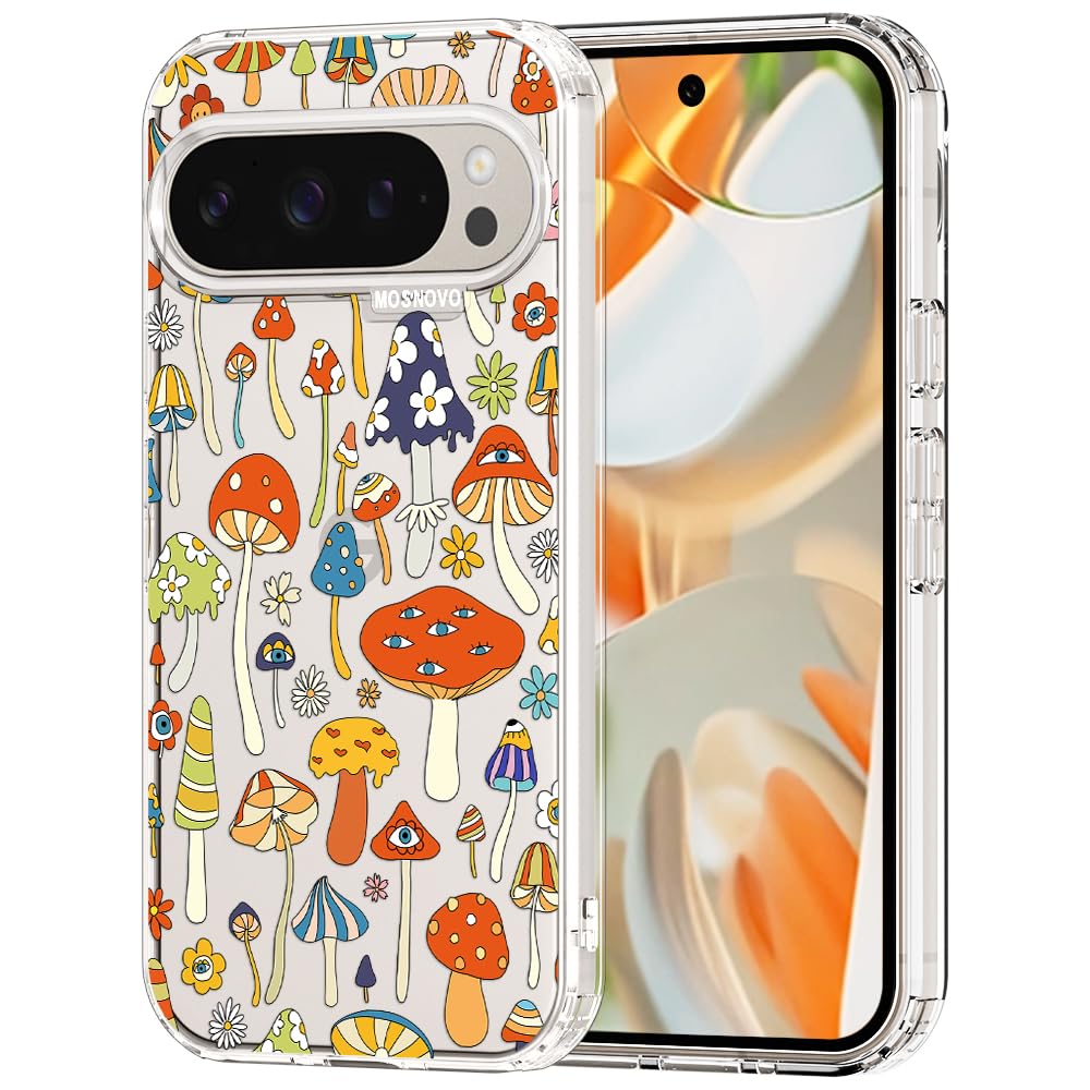MOSNOVO Case for Google Pixel 9 & Pixel 9 Pro, [Buffertech 6.6ft Military-Grade Drop Protection] [Anti Peel Off Tech] Clear TPU Bumper Phone Case Cover Design - Great Wave — view 134