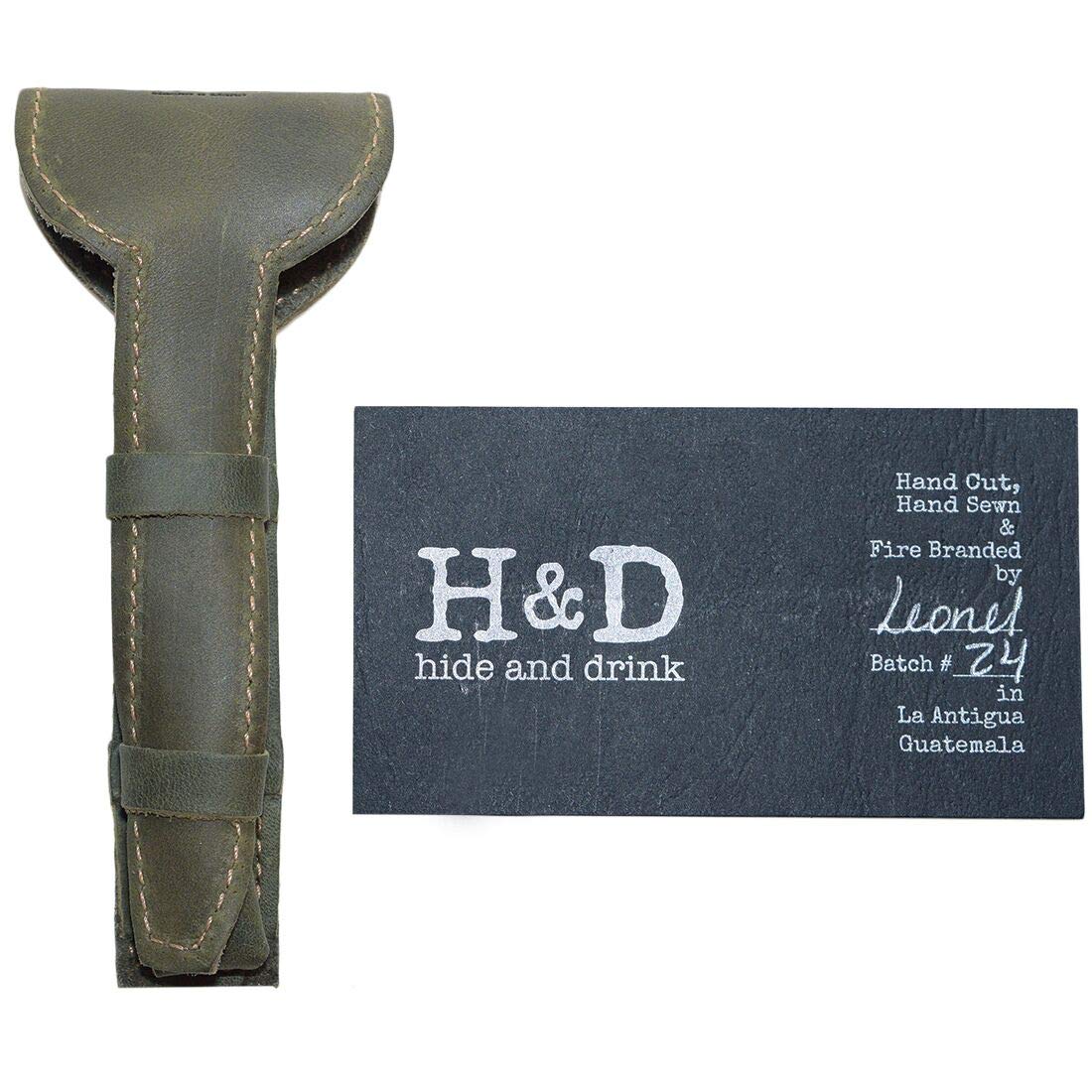 Hide & Drink, custodia protettiva in pelle con doppio bordo per rasoio di sicurezza, custodia da viaggio fatta a mano