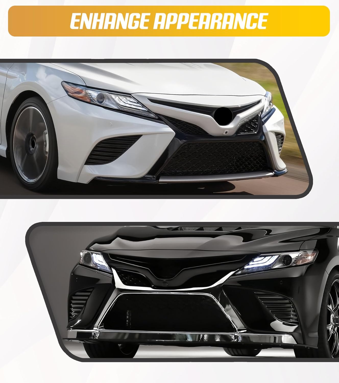 Front Bumper Fog Light Cover Compatible with Toyota Camry SE XSE 2018 2019 2020 ABS Glossy Black Fog Lamp Covers 81481-06180 - Image 5