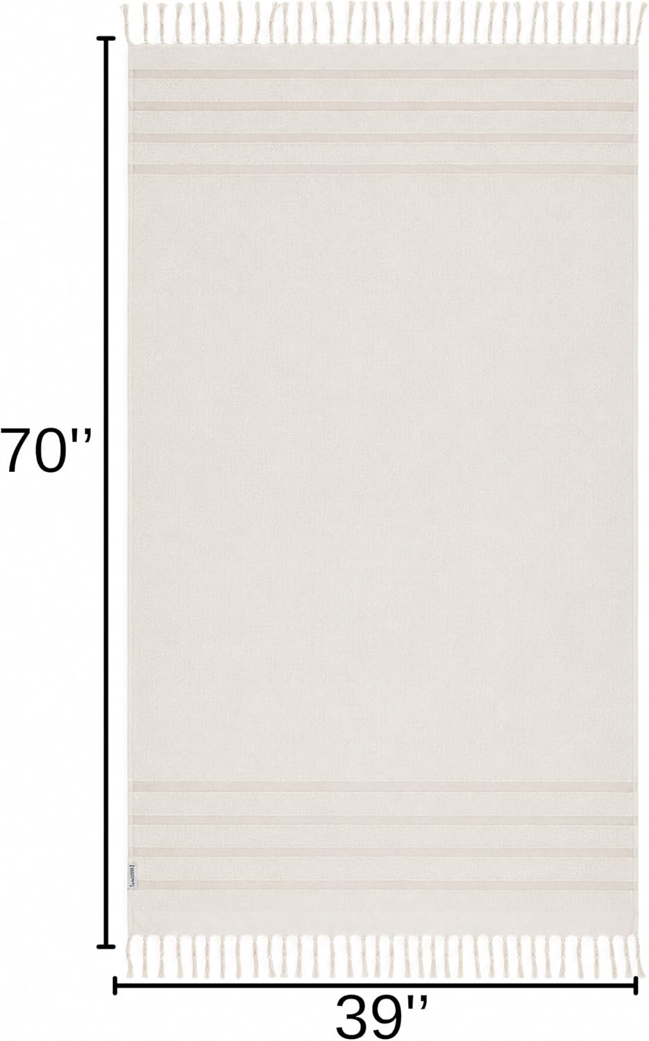 La'Venti Home Turkish Beach Towel - Cream Diamond Pattern, Sand Free, 100% Turkish Cotton, Oeko-TEX Certified, Quick Dry, Lightweight Oversized Travel Towel - 39x71 Inch