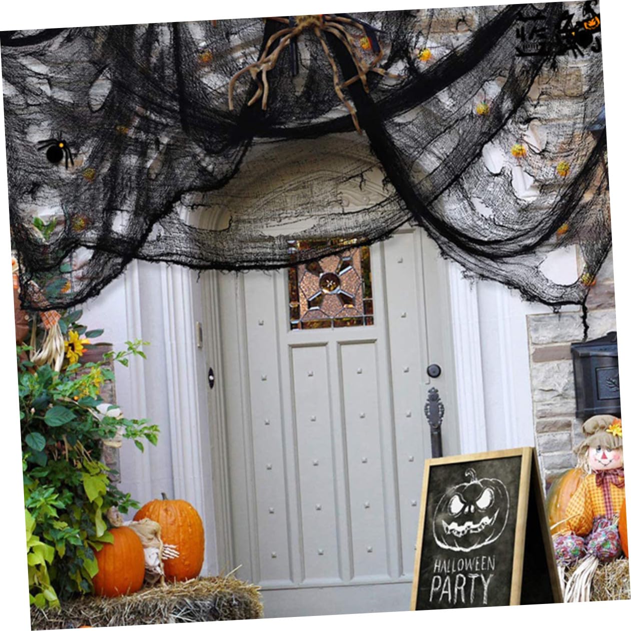 Uonlytech 5 Stück Halloween Foto Requisite aus Polyester Gruseliges Tuch für Türrahmen und Terrassen Leicht zu Hängen Lange Nutzungsdauer Halloween Deko für Schaurige Atmosphäre