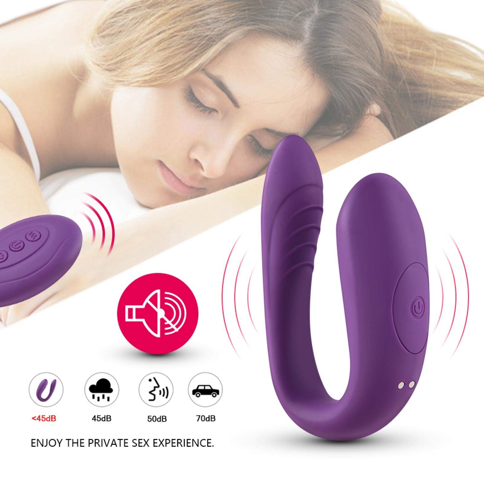 Vibrador de succión Vaginal en Forma de U, estimulador del clítoris Femenino de 10 velocidades, testículo de Silicona con Control Remoto, 100% Impermeable, Juguete de masturbación silencioso