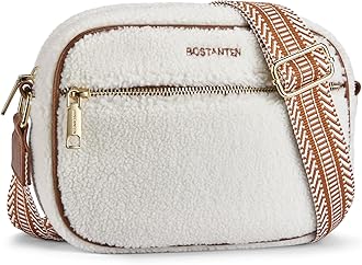 BOSTANTEN Quilted Crossbody Bags for Women Vegan Leather Purses Small Shoulder Handbags with Wide Strap