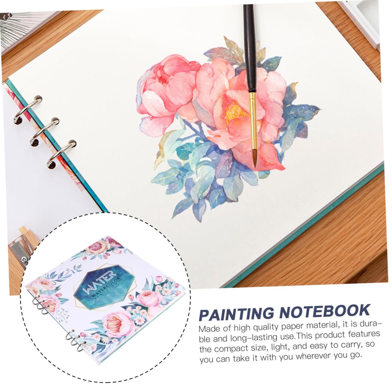 Operitacx Carnet de Croquis Aquarelle Épais 300g, 1 Pièce, Format Carré
