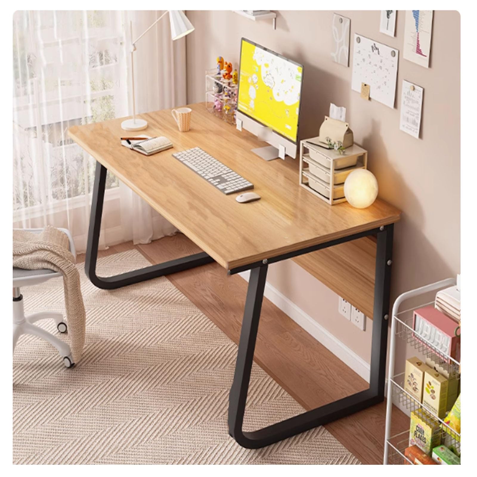 Bureau d'ordinateur industriel de 120 cm table d'écriture moderne pour jeux et études