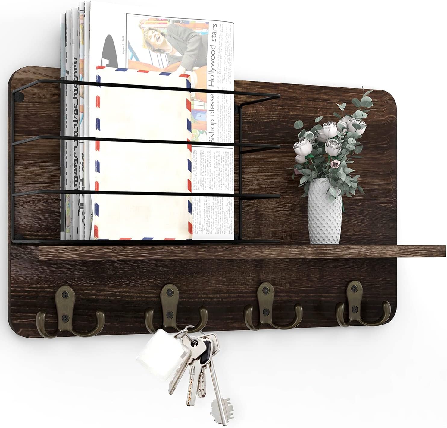 Dorhors Rustic Mail Holder for Wall,Wall Mail Organizer