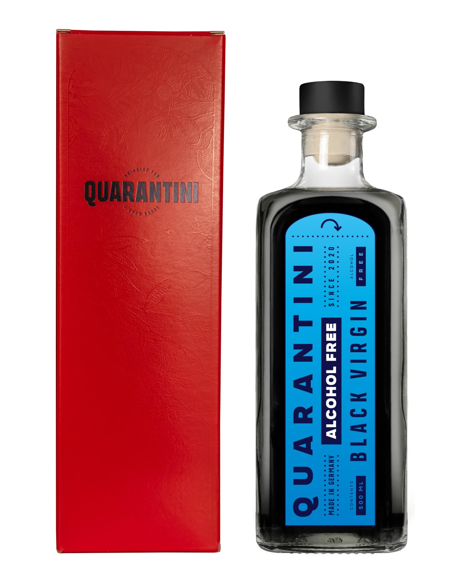 Quarantini Black Virgin (500 ml inkl. Geschenkverpackung) – alkoholfreie Gin-Alternative mit auserwählten Botanicals – perfekter Geschmack ohne Alkohol