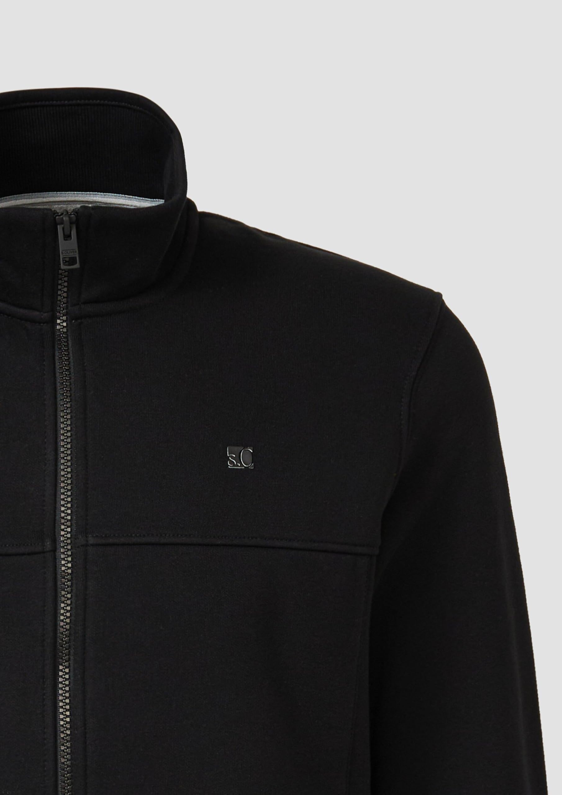 s.Oliver Sweatshirt-Jacke mit Stehkragen und Eingrifftaschen