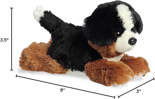 Miniatura 5 de Aurora® - Adorable Mini Flopsie™ perrito Bernie Mountain Dog™ - Animal de peluche, facilidad para jugar, compañero eterno - Negro, 8 pulgadas
