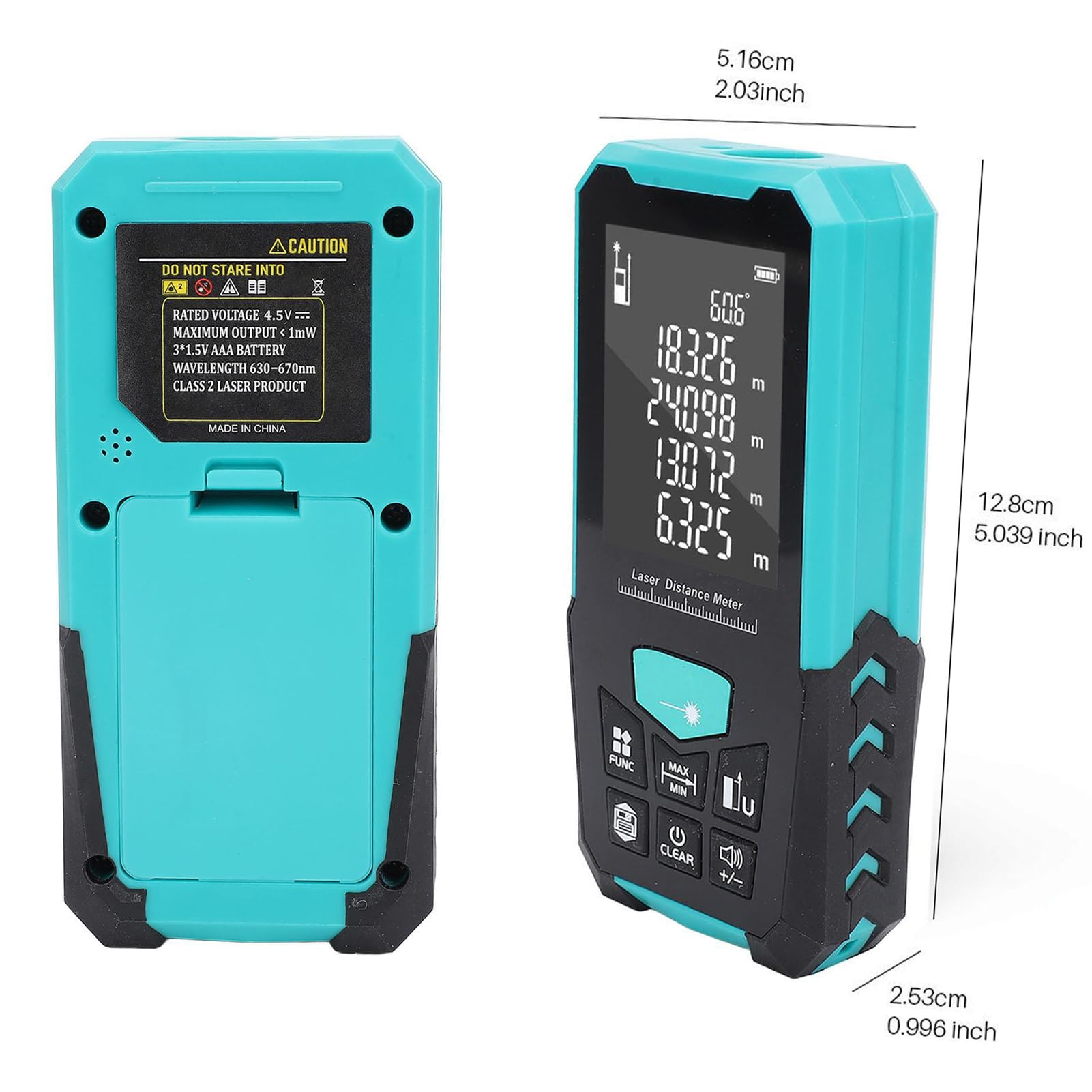 Télémètre Laser Numérique 200 M, Télémètre Laser 0,05-200 M (656 Pieds) Avec Écran Lcd 2,4 Pouces, Mesureur D'Angle Et Testeur de Volume Et de Surface, pour La Construction Et La Rénovation de Maisons