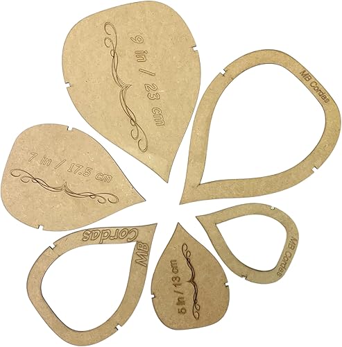 Miniatura 9 de MB Cordas Plantilla de corte de hojas y plumas de macramé, juego de 3 herramienta para colgar en la pared de 11.5 pulgadas, 9 pulgadas y 7 pulgadas,