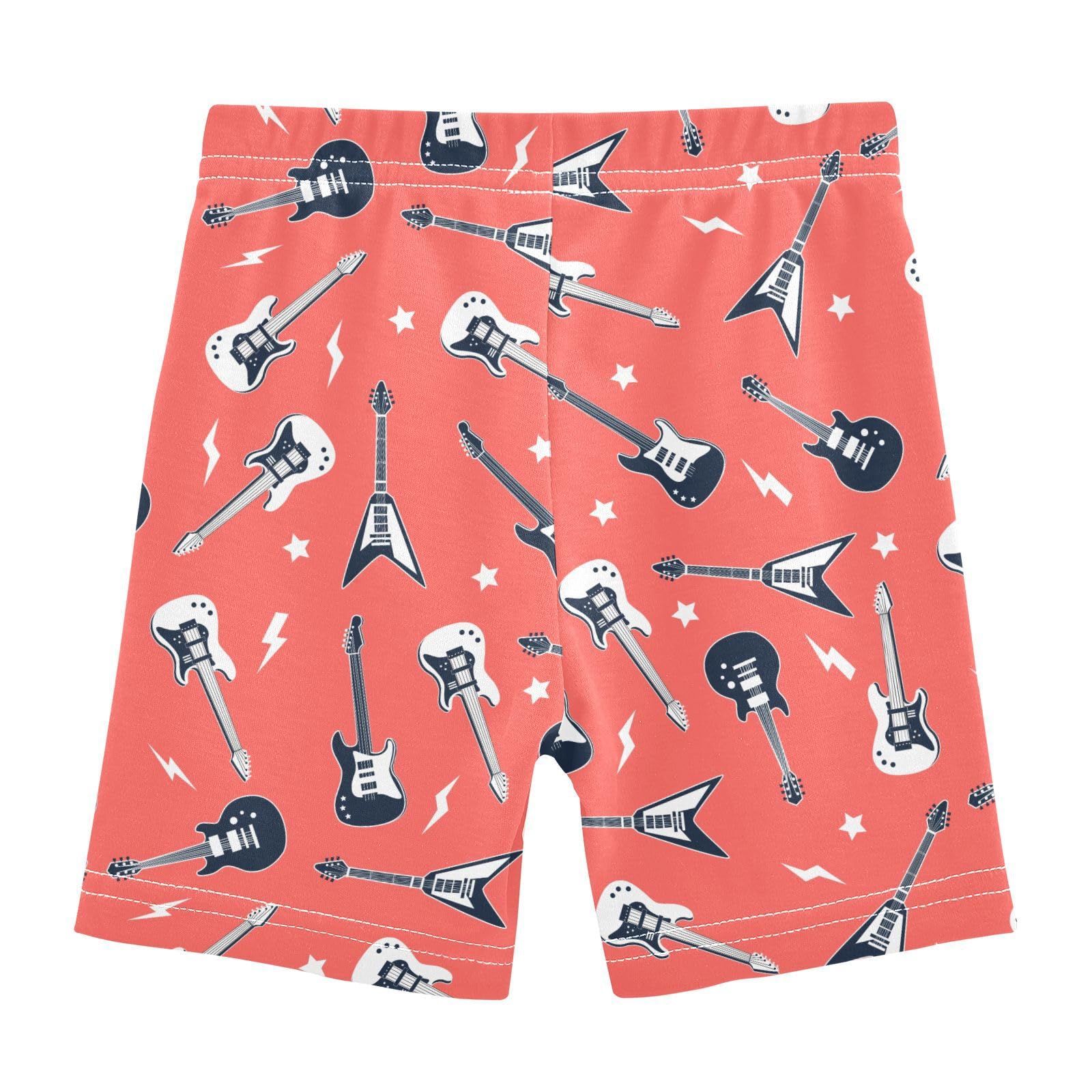 JHKKU Girls Guitar Rock Shorts Cotton Cartwheel Bike Kids Biker Under Dress Dance Short Girl Clothes 4T