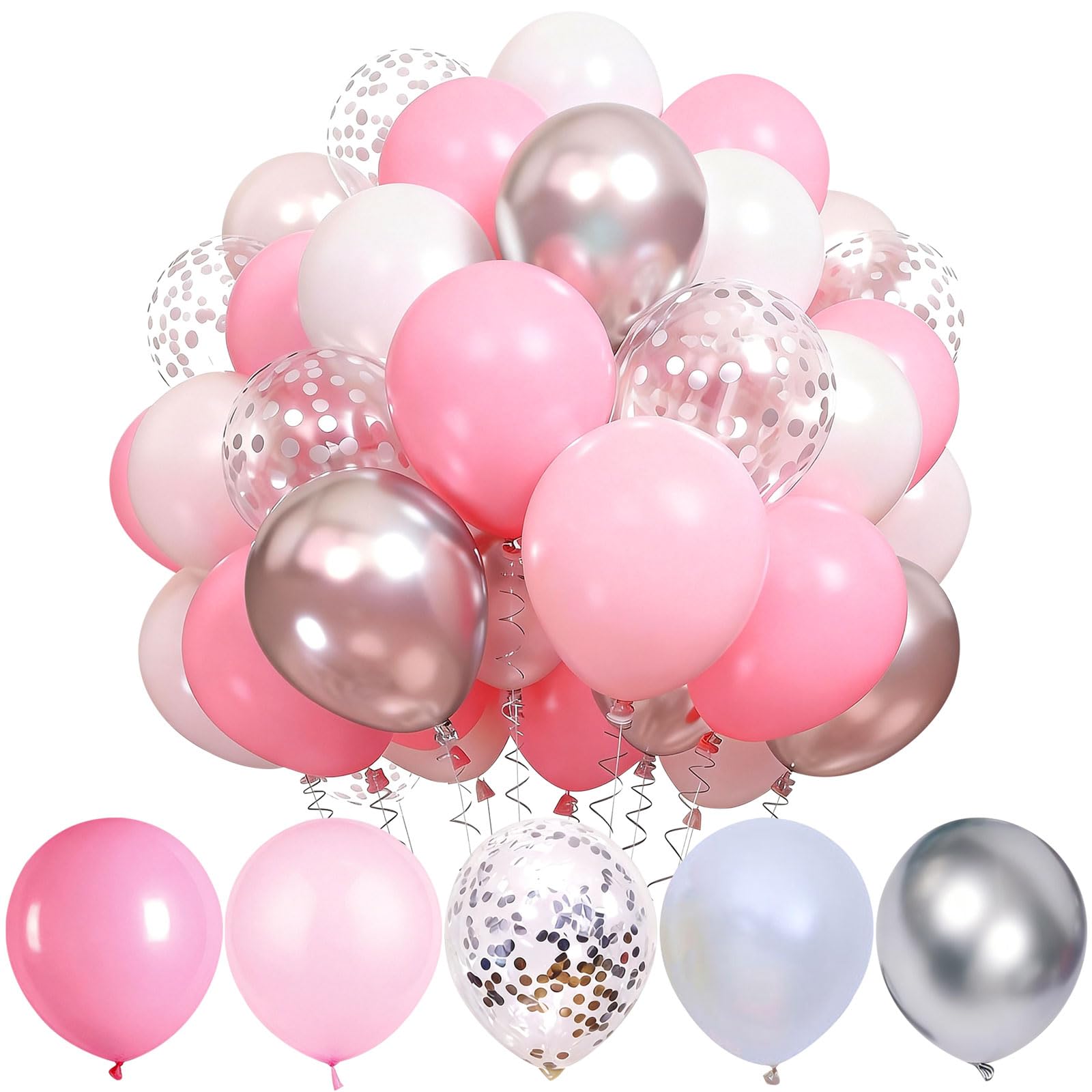 Ballons argentés métallisés et roses de qualité supérieure pour réception chic - 7