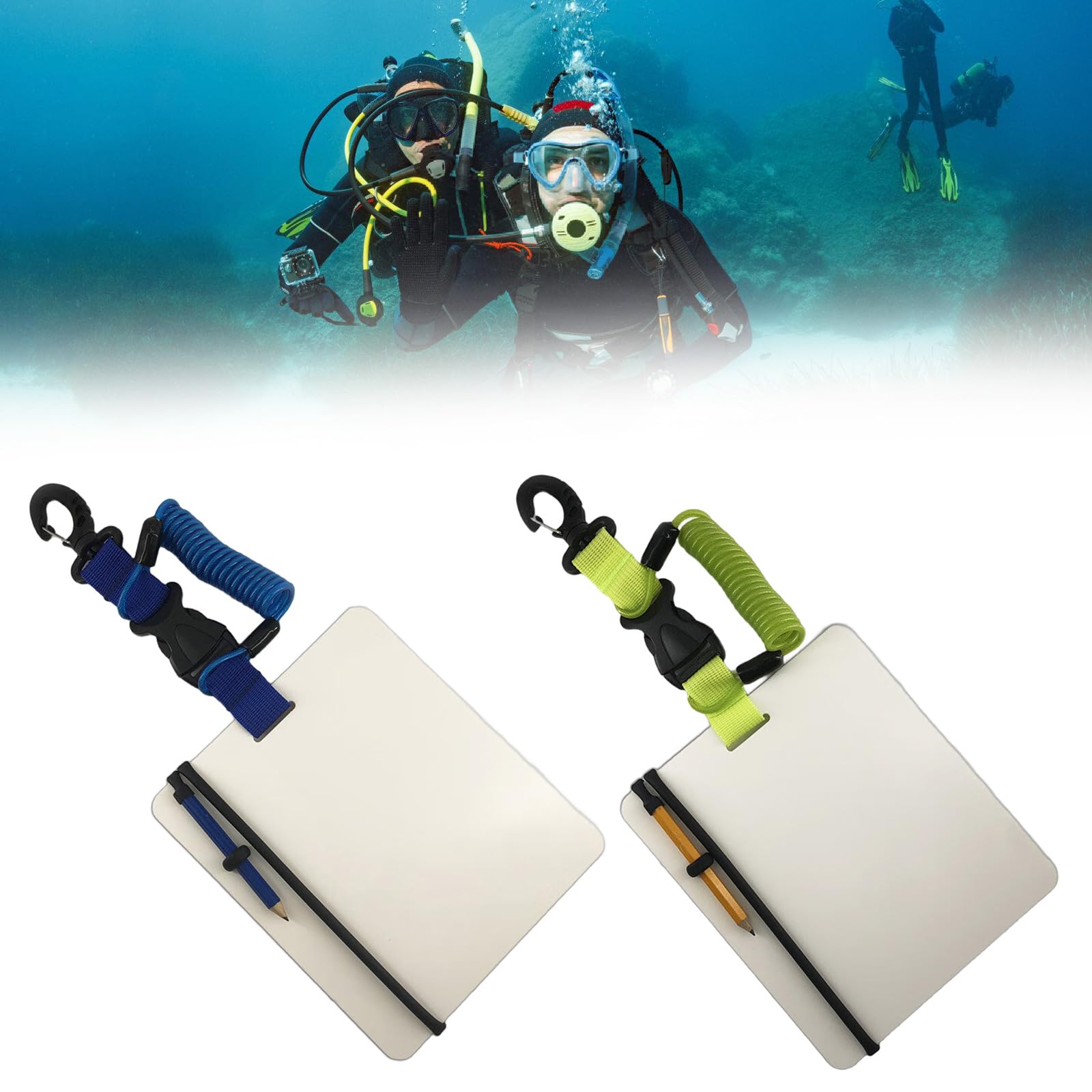 Unterwasser Schreibtafel, Tauch Wordpad mit Bleistift und Schnellverschluss Schnalle, Unterwasser Wordpad, einfach zu verwendende Tauch Schreibtafel