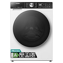 Hisense WF5S1045BW – Lavatrice a Carica Frontale 10,5 Kg, 1400 rpm, 15 Programmi, Autodose, Connectivity, Vapore, Display Touch, Porta doppio vetro, Programma Rapido, Partenza Ritardata, Child Lock