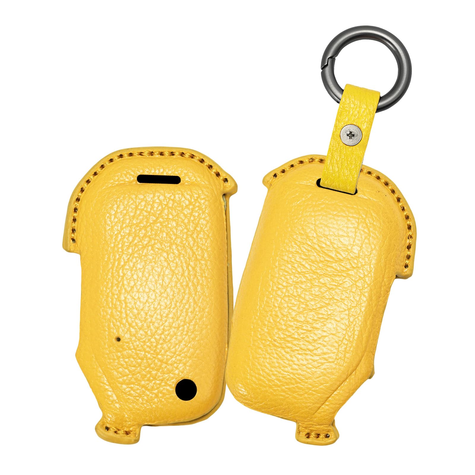 Coque de clé Kia en cuir de chèvre jaune pour Sorento Sportage Ceed Niro - 8