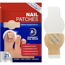 Nail Repair Patches 2 Pack42pcs, Toenail Treatment Extra Strength for Damaged, Discolored and Brittle Nails, Quick Effortless Hydrogel Nail Strengthen, 8 Hours Nighttime Care