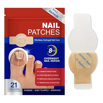 Nail Patches, 21 Pcs Toenail Care Patches Overnight Nail Care, Support the Appearance of Dry, Rough, Brittle Toenails, Moisturizing Dry Nails for Men and Women
