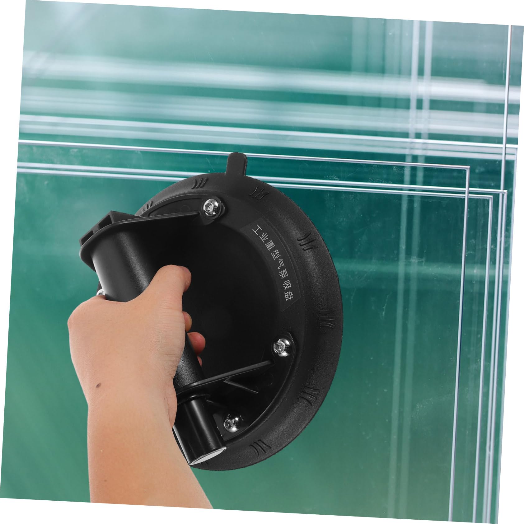 Ventouse pour Verre à Pompe Manuelle Noire en Caoutchouc et Métal | Outil de Levage Portable, Design Pratique et Fiable, Usage Polyvalent pour Surfaces Lisses
