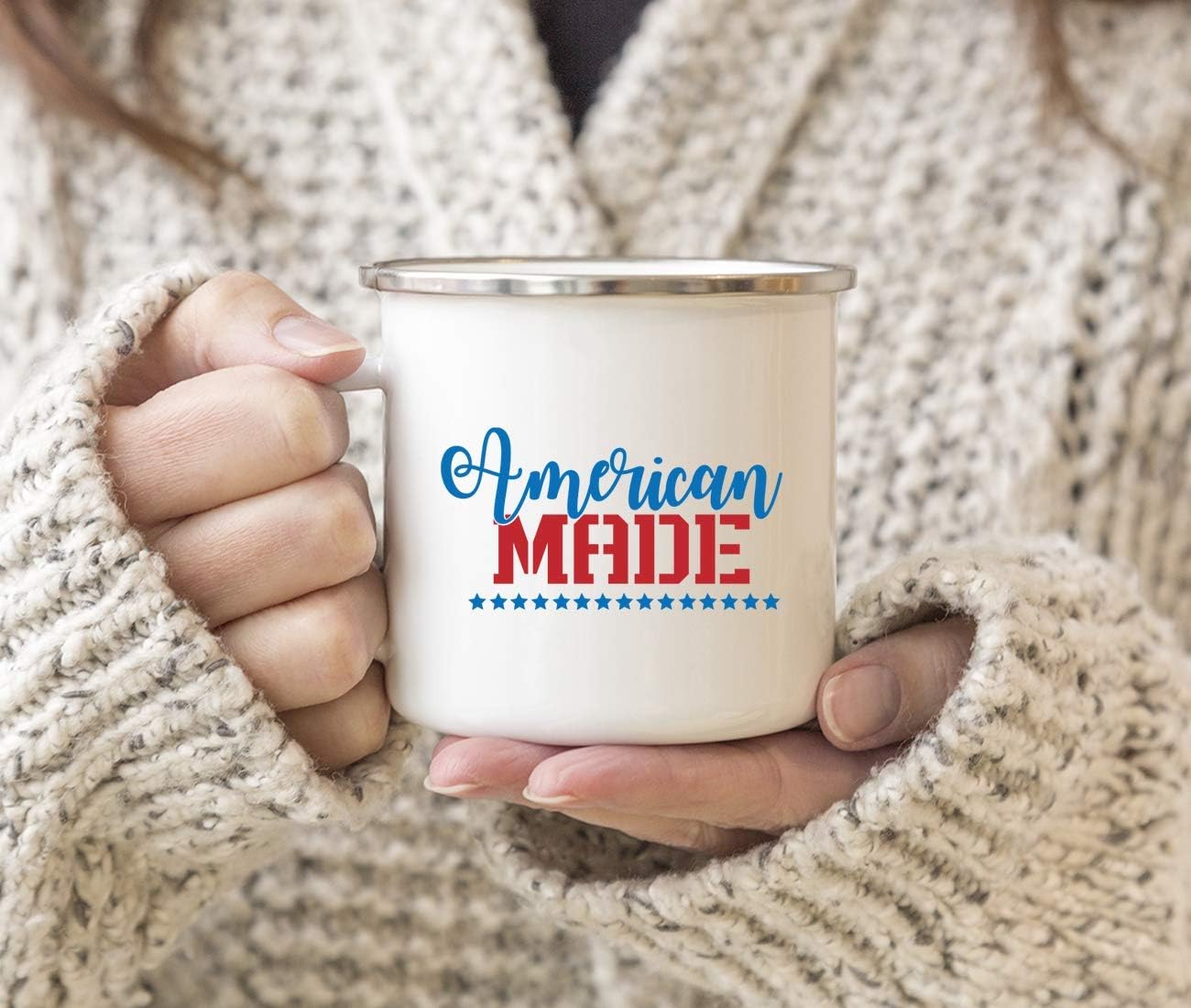 Andaz Press 4th of July 11oz. Stainless Steel Campfire Coffee Mug Gift, American Made, 1-Pack, for Independence Day, American Pride, Patriotic, USA Holiday Gift Ideas, Includes Gift Box