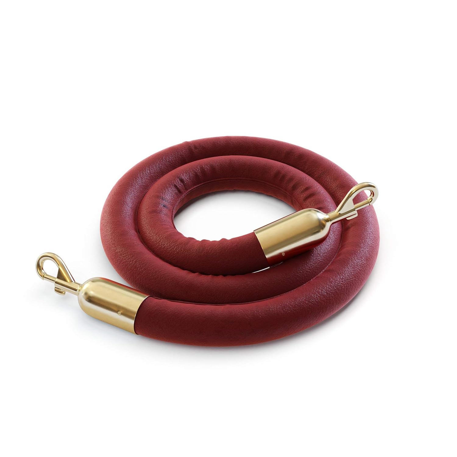 Montour Line Red Heavy-Duty Naugahyde Rope 6 Feet with Black Snaps and Cotton Core, Post Queue Line Barrier for Movie Theaters, Grand Openings, Hotels