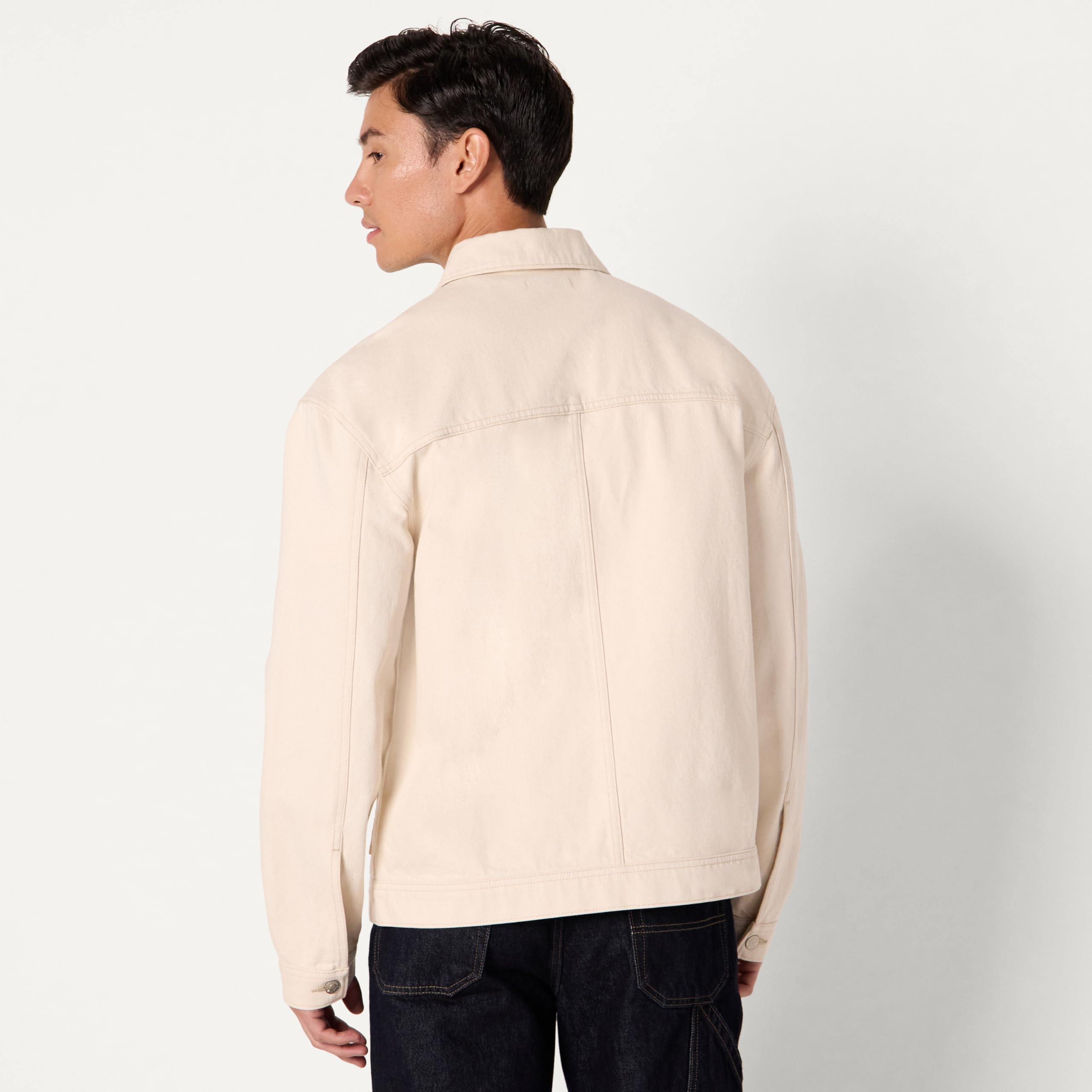 Amazon Essentials Hombre Chaqueta Funcional Vaquera Rígida de Corte Holgado