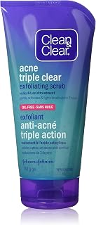 Clean & Clear Acne Triple Clear Exfoliating Facial Scrub With Salicylic Acid, 141g