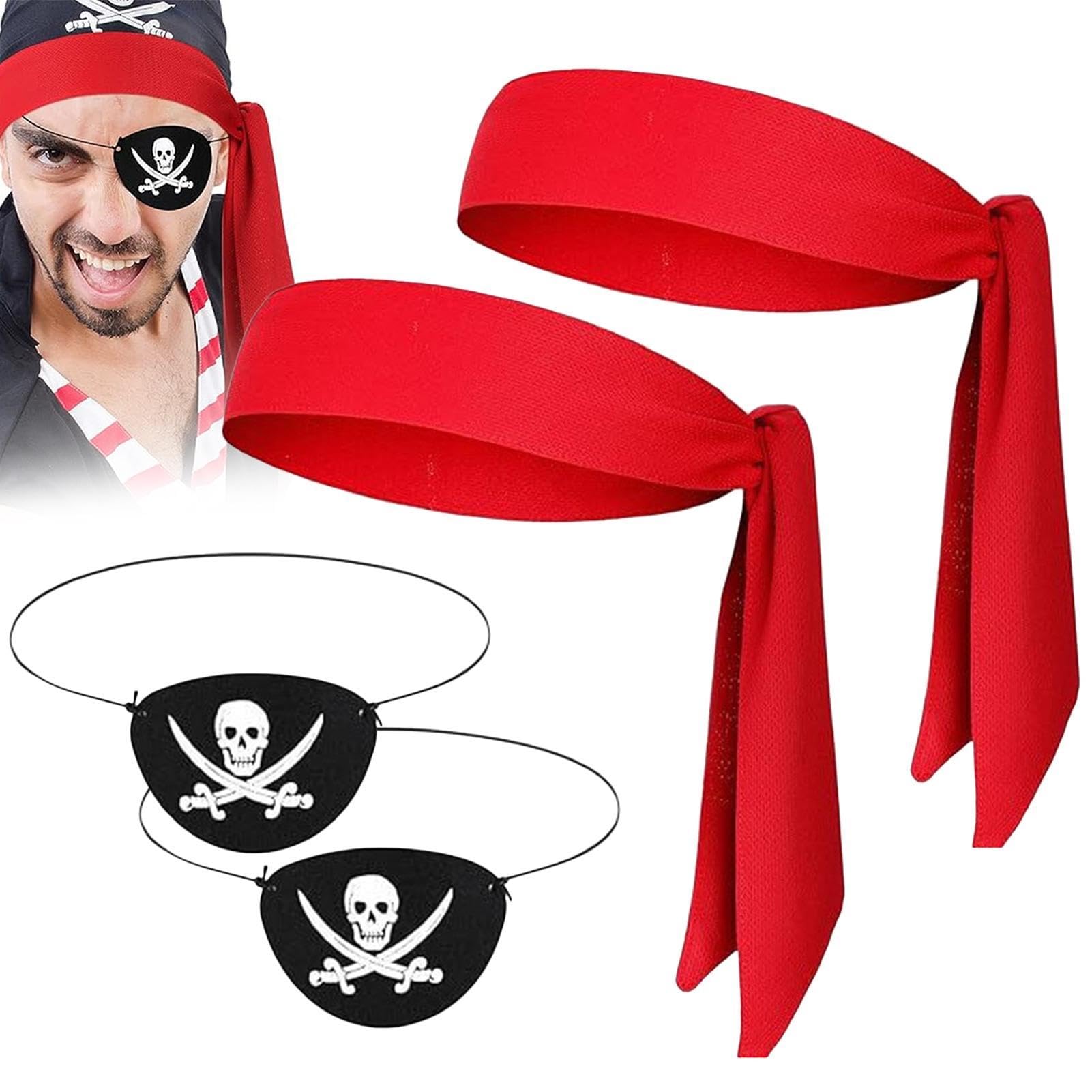 Bandana pirata per costume di Halloween con benda per gli occhi