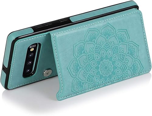 Miniatura 3 de Asuwish Funda compatible con Samsung Galaxy S10 y protector de pantalla de vidrio templado, accesorios para tarjetero con ranura para soporte de