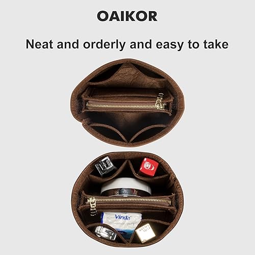 Miniatura 5 de Organizador de fieltro para bolsos, organizador de bolsa con múltiples bolsillos, organizador de bolsas para bolsa LV Cannes (fieltro marrón)